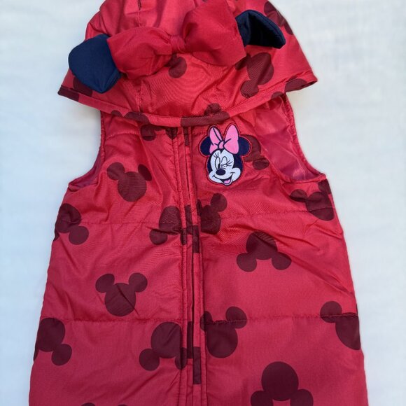 Disney Minnie Mouse Toddler Size 18 months Puffy Winter Vest With Mouse Ears - Picture 4 of 13